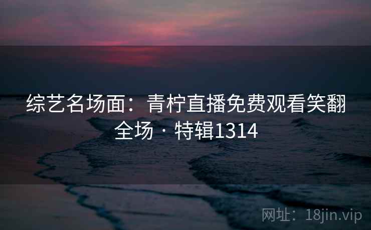 综艺名场面：青柠直播免费观看笑翻全场 · 特辑1314