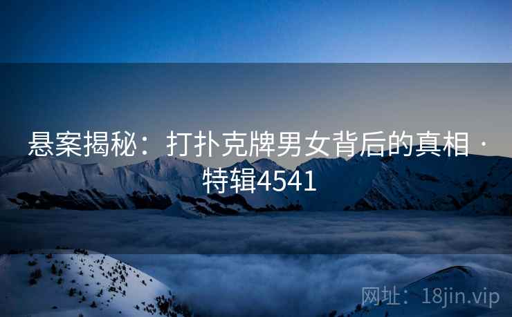 悬案揭秘：打扑克牌男女背后的真相 · 特辑4541